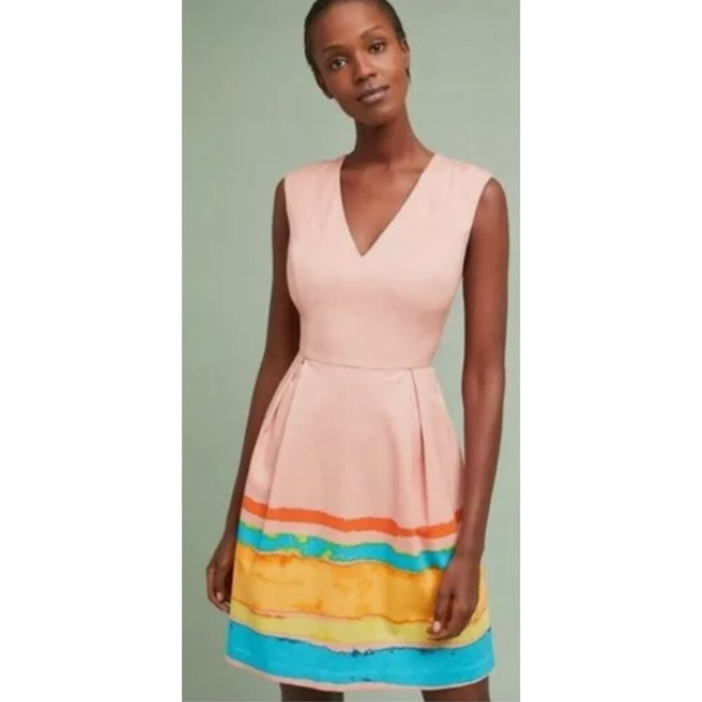 Anthropologie Painterly Pink Sleeveless Dress By Tracy Reese - Picture 10 of 11